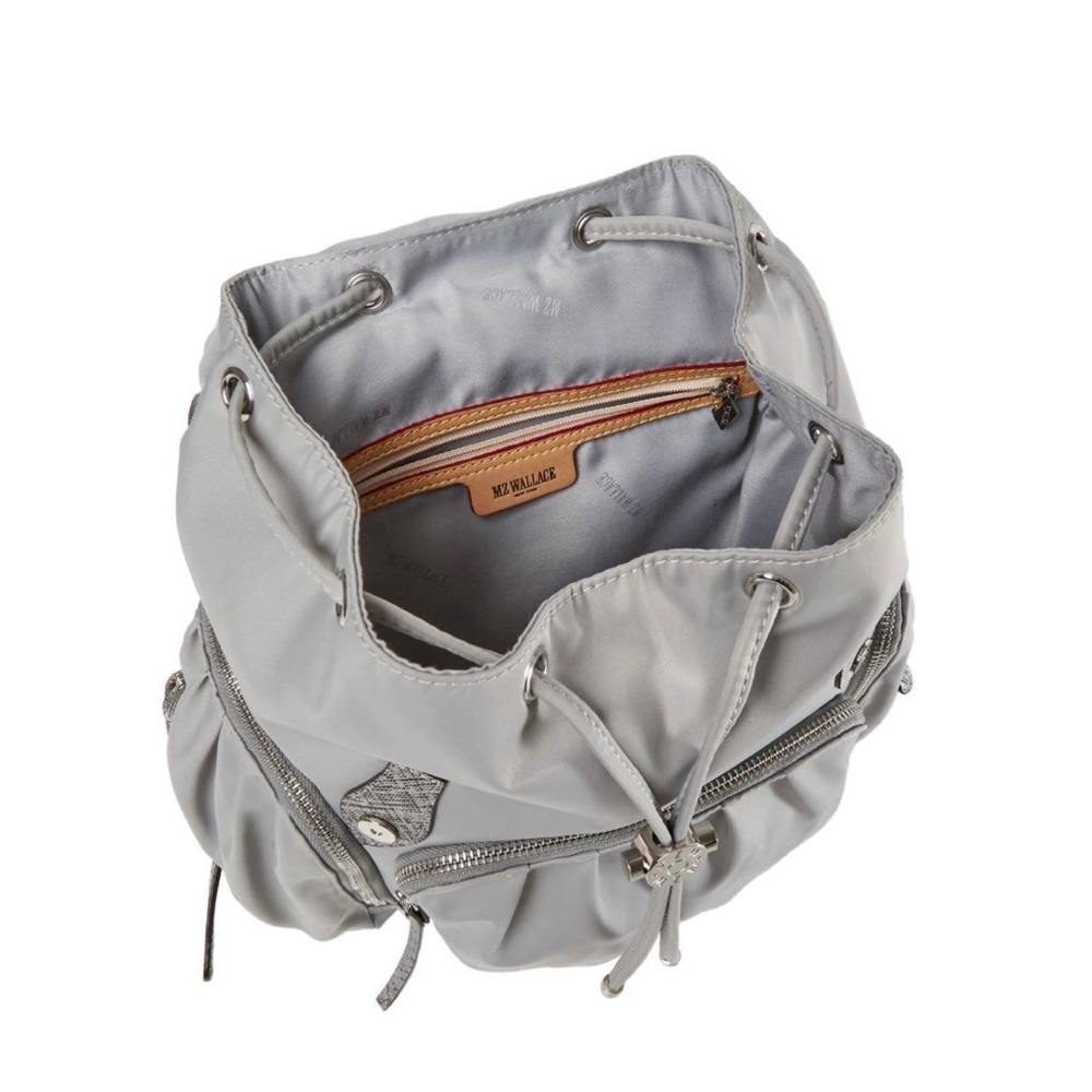 mz wallace- dove gray grey marlena detailed medium sized backpack nwt - Picture 2 of 12